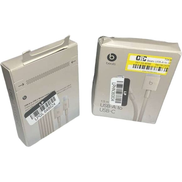 Genuine Beats USB‑C to USB‑A Woven Cable 1.5m – Surge Stone - Lot of 2- Box Wear - Picture 3 of 11